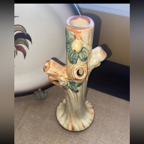 Vintage bud vase , Unique decor , tree trunk - Picture 3 of 9